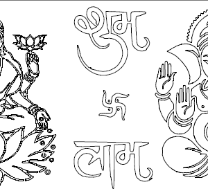 cnc laxmi ji with ganpati jali svg/dxf file