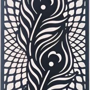 Cnc Shubh Labh with Peacock Feather petals Design svg/dxf file