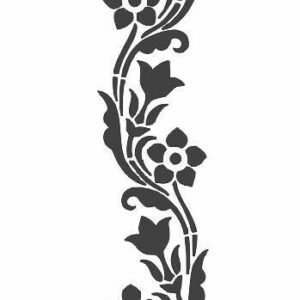 Cnc Curl Flower Stencil Door Design svg/dxf file