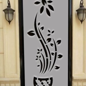 Flower Pot Metal Door Jali svg/dxf file