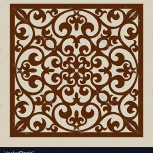 Cnc Curl Rangoli In Square Design svg/dxf file
