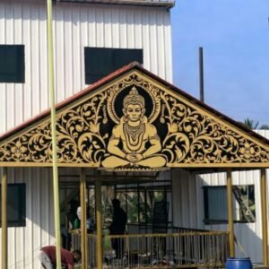 Cnc Lord Hanuman with Curl Jali Design svg/dxf file