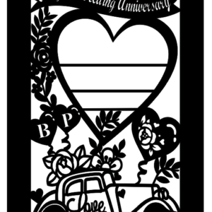 cnc Weeding Anniversary Card_updated svg/dxf file