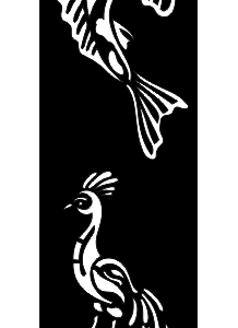 cnc Peacock with Fish Design svg/dxf file