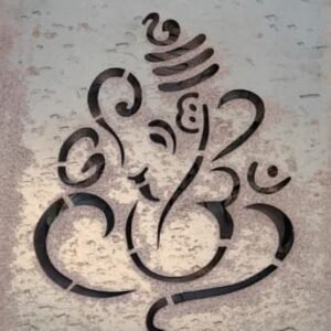 cnc ganpati with curl leaf jali svg/dxf file