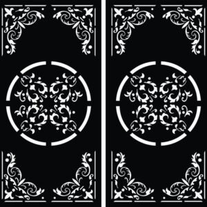 cnc gothic corner with circle jali svg/dxf file