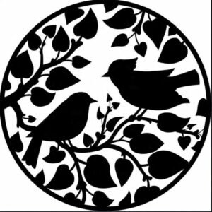 cnc sparrow with leaf jali svg/dxf file