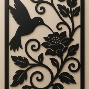 cnc swirl with bird jali svg/dxf file