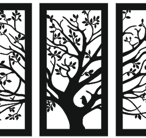 cnc tree with sparrow jali svg/dxf file