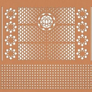 Cnc Lotus with Flower and Triangle Jali svg/dxf file