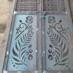 Rose With Long Leaf Gate Grill dxf/svg file
