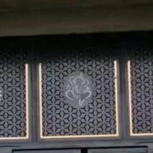 cnc Flower Pattern Jali with Ganesh and Om svg/dxf file