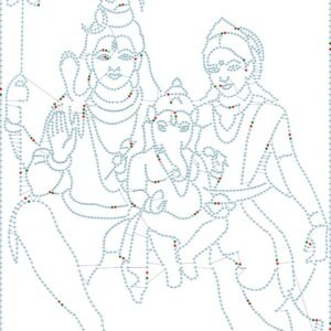 Cnc Lord Shivji with Parvati & Ganesha Dotted Art svg/dxf file