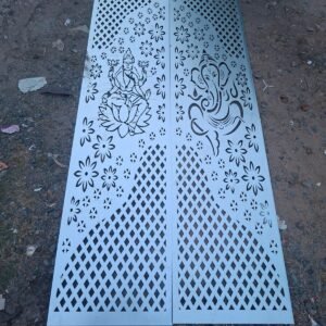 cnc Ganesh and Lakshmiji with Flower and Square Jali svg/dxf file