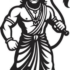 CNC Hanuman wall art grill design for laser cutting and plasma cutting SVG DXF