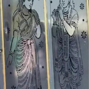 cnc radha krishna with flower jali svg/dxf file
