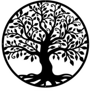 cnc tree with bird frame jali svg/dxf file